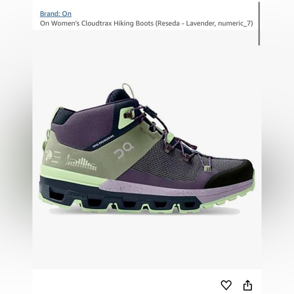On Running Women's Cloudtrax Hiking Boots - Lavender and Green - Picture 1 of 9